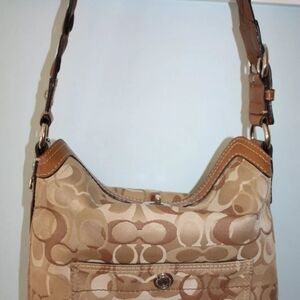 AUTHENTIC Coach Signature Brown Shoulder Bag